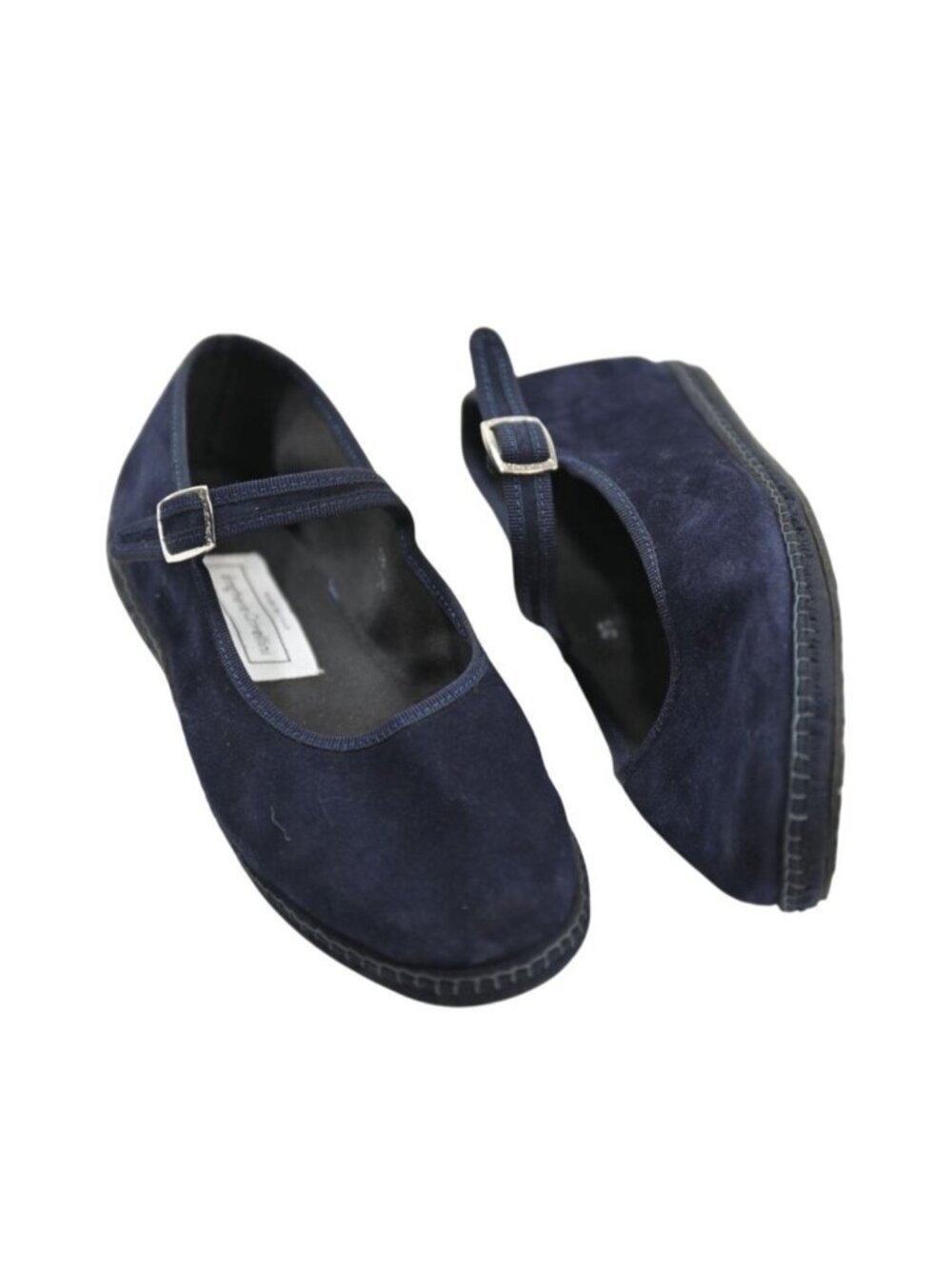 Drogheria Crivellini Velvet Mary Jane Slippers in Navy